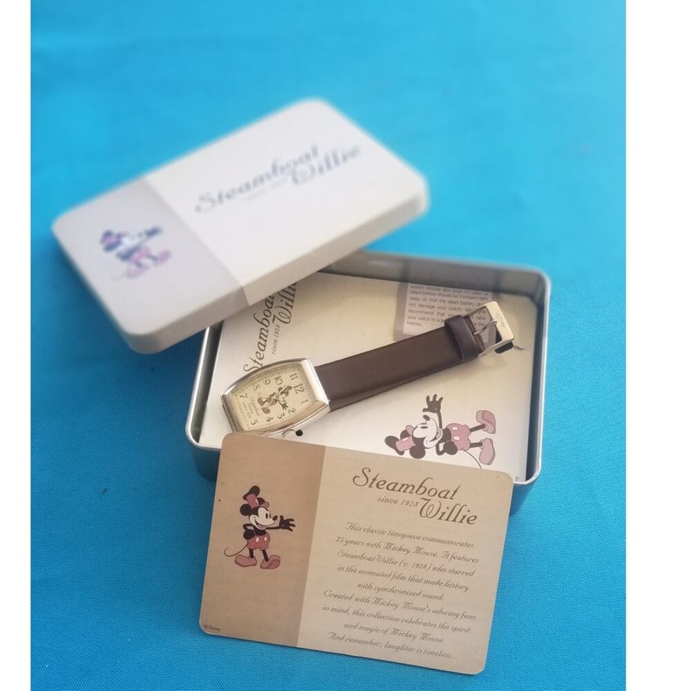 Vintage Steamboat Willie Mickey Mouse Quartz Watch New